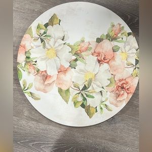 48” round flower water color canvas